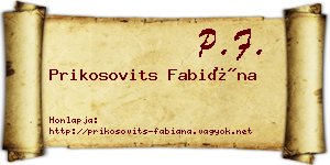 Prikosovits Fabiána névjegykártya